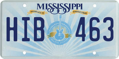 MS license plate HIB463
