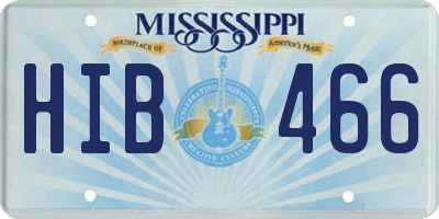 MS license plate HIB466