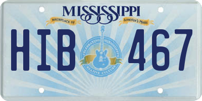MS license plate HIB467