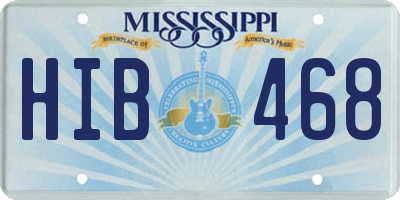 MS license plate HIB468