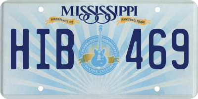 MS license plate HIB469
