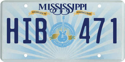 MS license plate HIB471