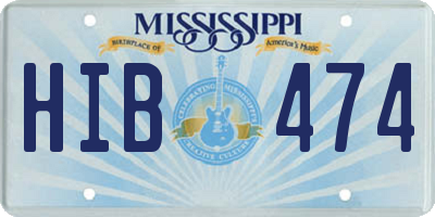MS license plate HIB474