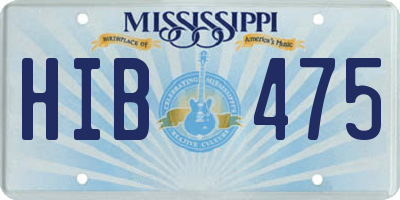 MS license plate HIB475