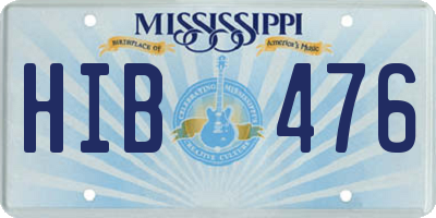 MS license plate HIB476