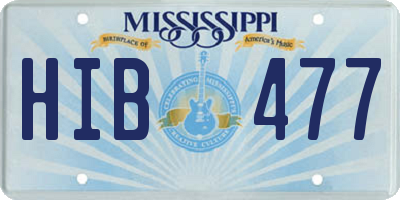 MS license plate HIB477