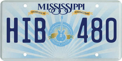 MS license plate HIB480