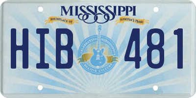 MS license plate HIB481