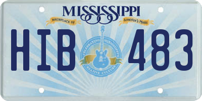 MS license plate HIB483