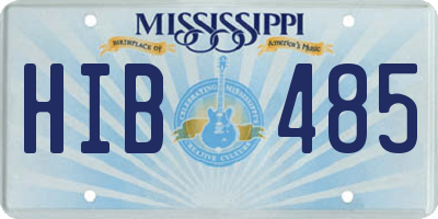MS license plate HIB485