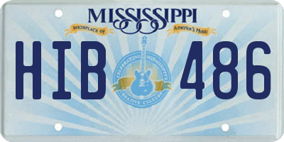 MS license plate HIB486