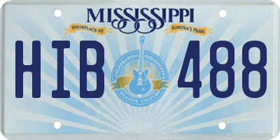 MS license plate HIB488