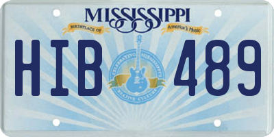 MS license plate HIB489