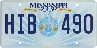 MS license plate HIB490