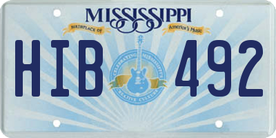 MS license plate HIB492