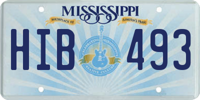 MS license plate HIB493