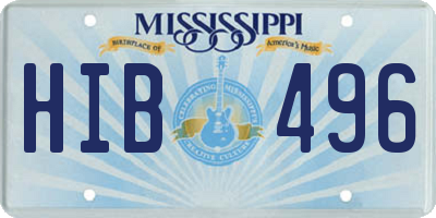 MS license plate HIB496