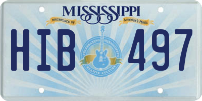 MS license plate HIB497