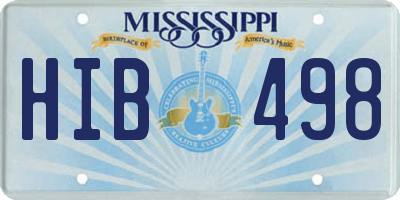 MS license plate HIB498