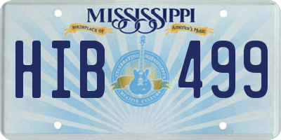 MS license plate HIB499