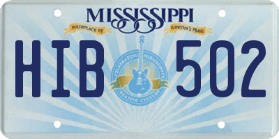MS license plate HIB502