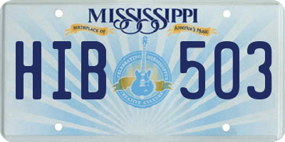 MS license plate HIB503