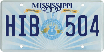 MS license plate HIB504