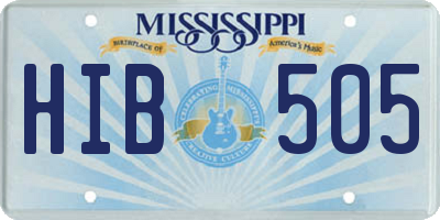 MS license plate HIB505