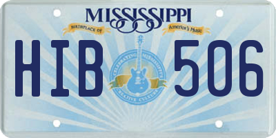MS license plate HIB506