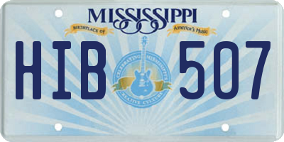 MS license plate HIB507