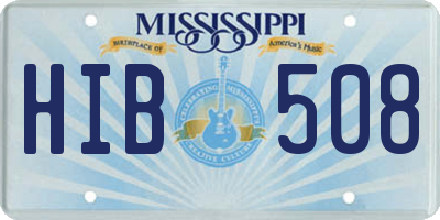 MS license plate HIB508