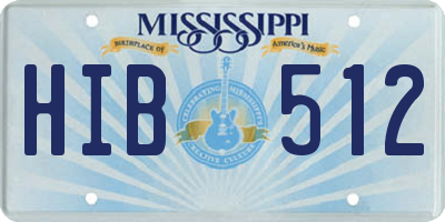 MS license plate HIB512