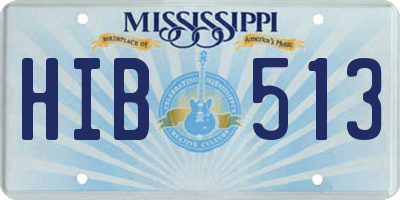 MS license plate HIB513
