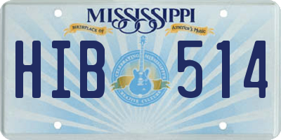 MS license plate HIB514