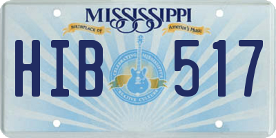 MS license plate HIB517