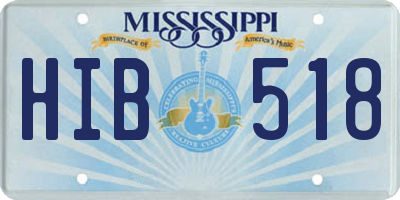 MS license plate HIB518