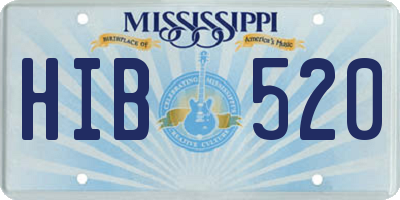 MS license plate HIB520