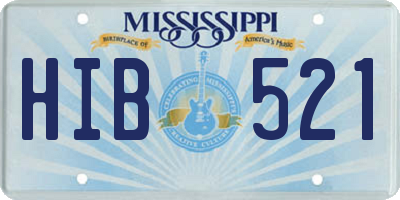 MS license plate HIB521