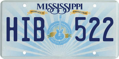 MS license plate HIB522