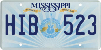 MS license plate HIB523
