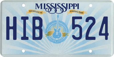 MS license plate HIB524