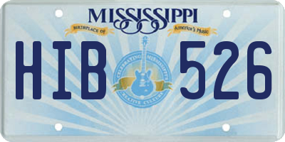 MS license plate HIB526