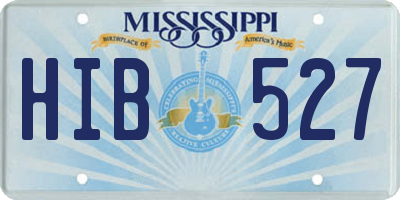 MS license plate HIB527
