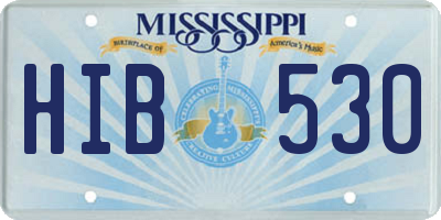 MS license plate HIB530