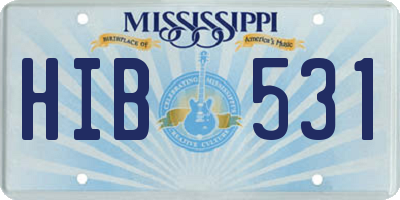 MS license plate HIB531