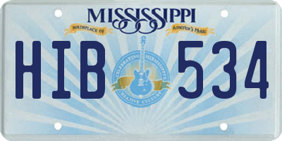MS license plate HIB534