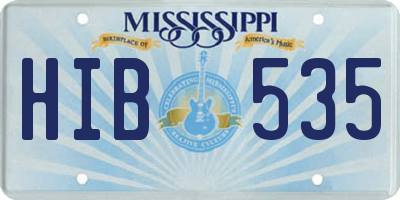 MS license plate HIB535