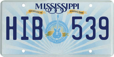 MS license plate HIB539