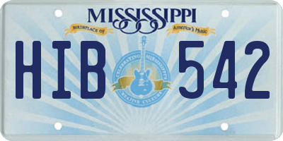 MS license plate HIB542