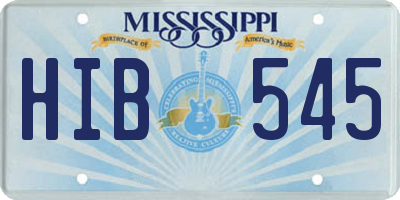 MS license plate HIB545